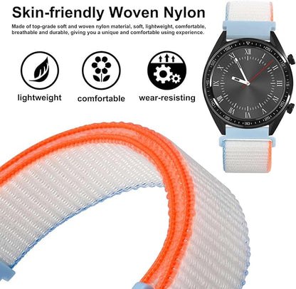 WOCCI 18mm Adjustable Nylon Watch Band, Quick Release Sport Loop Strap (White)
