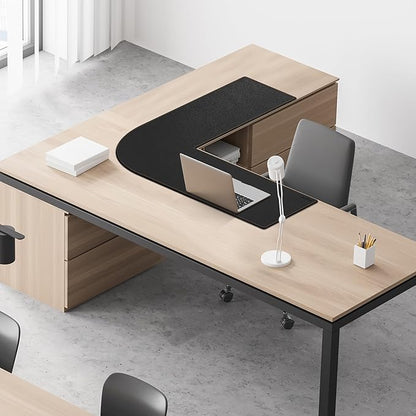 MAIDERN (40”+ 40”) x 13” L Shaped Corner Desk Mat, Cork & Leather Dual Sided Desk Pad for Gaming Computer Office Home (Black) …