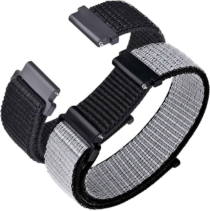 ANNEFIT Nylon Sport Loop Watch Bands, 2 Packs Quick Release Adjustable Strap 16mm 18mm 19mm 20mm 21mm 22mm 24mm