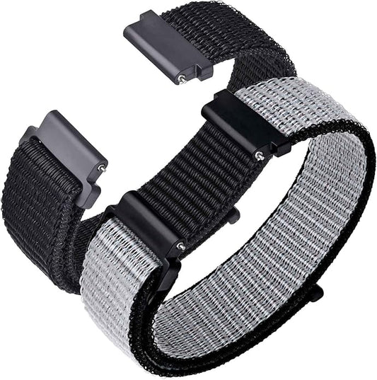 ANNEFIT Nylon Sport Loop Watch Bands, 2 Packs Quick Release Adjustable Strap 16mm 18mm 19mm 20mm 21mm 22mm 24mm