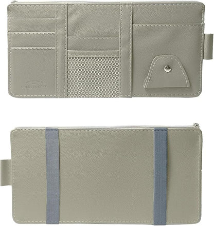 Car Sun Visor Organizer, Visor Organizer Auto Car visor Storage Organizer Sun Visor Storage Organizer with Pockets Car Visor Storages Pouch Truck Visor Organizer for Men Women(Grey)