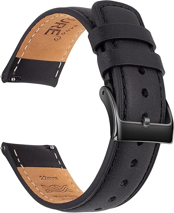 SEURE Quick Release Watch Band,Top Genuine Leather Watch Straps 19mm 20mm 21mm 22mm 24mm for Men and Women