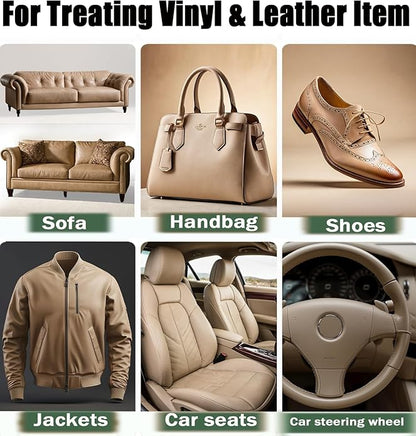 Leather Recoloring Balm, Leather & Vinyl Color Restorer Conditioner – Repairs Faded & Scratched Leather Color
