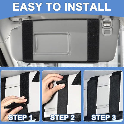 Car Sun Visor Organizer, Car Visor Organizer with Zipper, Visor Storage Pouch & Glasses Clip Molle Panel Multi-Pocket for Universal Most Vehicles SUVs Trucks