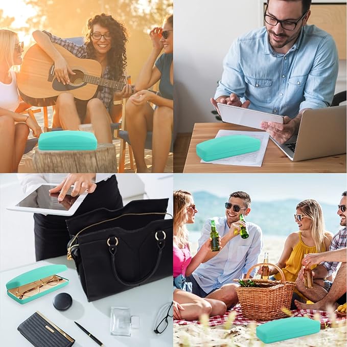 SMARTTOP Hard Shell Eyeglass Case- Glass Case With Cleaning Cloth, Glasses Case hard shell for men women