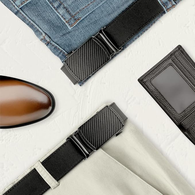 DOOPAI Belt Men, Ratchet Dress Adjustable 1 3/8" Sliding Leather Designer, Size Length Can be Cut, with Gift Box
