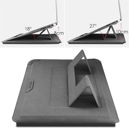 HoYiXi 15 16 Inch Laptop Sleeve Case Leather Bag for MacBook Pro 16 2021 & 2019/ASUS Vivobook 15/Huawei MateBook D15/HP 15.6" PC/MacBook Pro 15/Surface Laptop 3/Dell Inspiron 15/IdeaPad, Gray