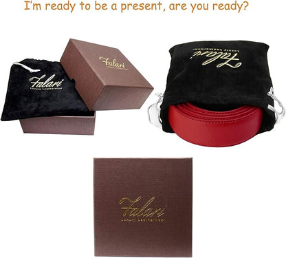 Falari Men Genuine Leather Casual Dress Belt With Single Prong Buckle, Classic Style Belt