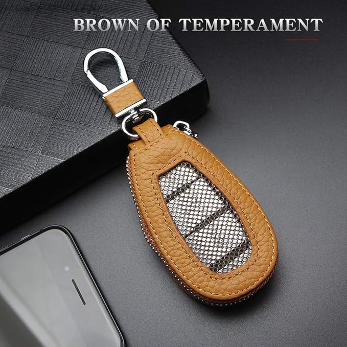 Universal Premium Car Key Fob Case Genuine Leather Car Smart Key fob Holder for Remote Key Fob