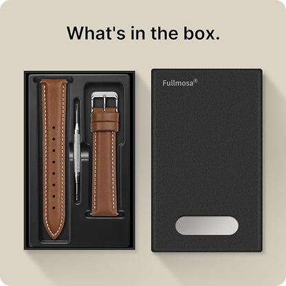 Fullmosa Watch Band, Quick Release Leather Watch Strap for Men Women, Replacement Bands Width 12mm 14mm 16mm 18mm 19mm 20mm 21mm 22mm 24mm