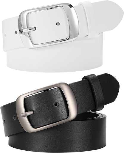 SUOSDEY Women Belts For Jeans Dresses Pants Ladies Leather Waist Belt with Elegant Buckle, Width 1.3"