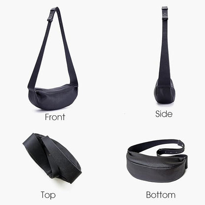 DONNAIN Genuine Leather Sling Bags Crossbody Women, Minimalist Style Casual Chest Bags with Wide Strap