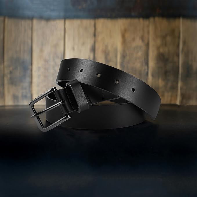 Wrangler Men’s Full Grain Genuine Leather 35mm Thick Casual Belt for Jeans, Pants