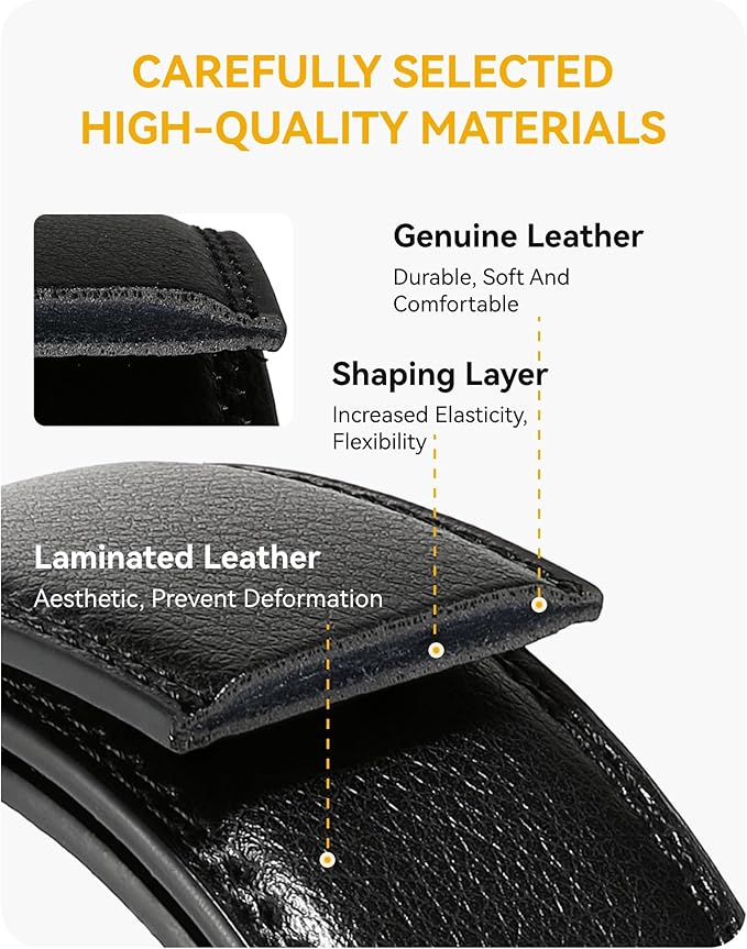 CHAOREN Click Belts for Men - Mens Ratchet Belt 1 3/8" for Dress Pants - Perfect Companion to Men's Oxfords