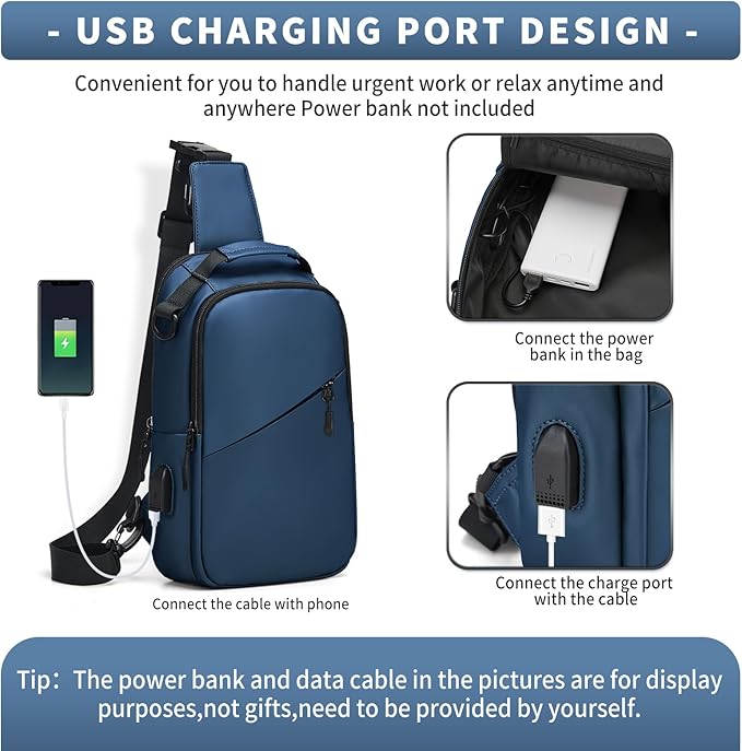 Messenger bag for Men,Small Sling Crossbody Backpack Shoulder Bag for Men Women,canvas Strap Backpack Sling Bag