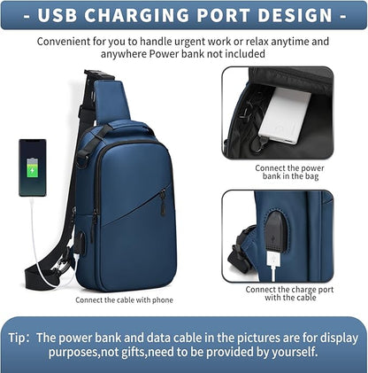 Messenger bag for Men,Small Sling Crossbody Backpack Shoulder Bag for Men Women,canvas Strap Backpack Sling Bag