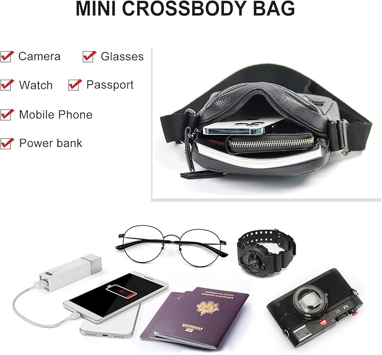 Small/Medium Crossbody bag for men shoulder bag mens purse satchel leather messenger bag gift man