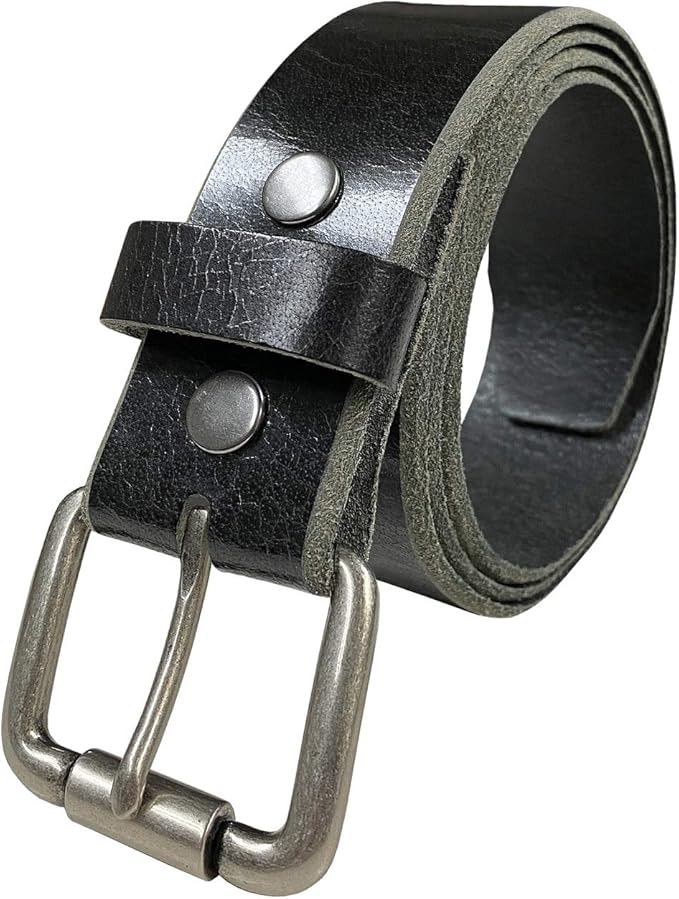BS304 Genuine Full Grain Vintage Leather Belt Strap or Belt with Buckle_1-1/2"(38mm) wide