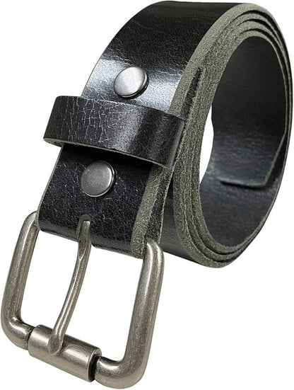 BS304 Genuine Full Grain Vintage Leather Belt Strap or Belt with Buckle_1-1/2"(38mm) wide