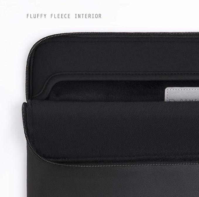 Comfyable Slim Protective Laptop Sleeve Compatible with 13/14 Inch MacBook Air & MacBook Pro M5/M4/M3/M2 Pro/Max 2026, Mac Travel Case, Laptop Pouch, Slim PU Leather Cover, Black