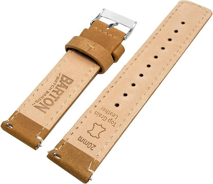 BARTON WATCH BANDS - Top Grain Leather Watch Bands Compatible with Apple Watch Models - 1, 2, 3, 4, 5, 6, 7, 8, 9, 10, SE, Ultra & Ultra 2