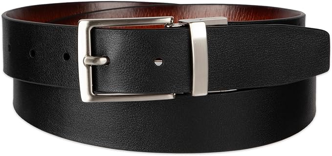 Haggar Men's 2-in-1 Reversible Leather Belt for Dress Pants, Suits, Khakis - Classic, Business Casual, Formal, Work
