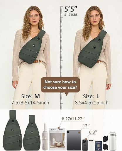 Pritent Crossbody Bags for Women Men Trendy Sling Bag Backpack Casual Chest Bag with Convertible Shoulder Strap