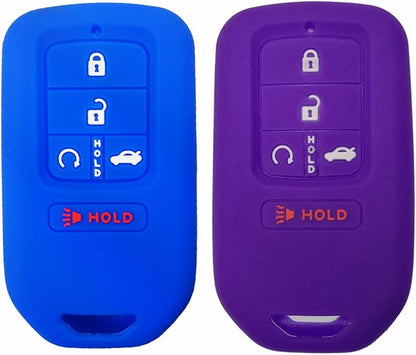 2Pcs Coolbestda Rubber Smart Key Full Cover Shell Case Keyless Jacket Holder for 2018 2019 2020 2021 Honda Accord Civic CR-V CRV Pilot EX EX-L Touring Premium