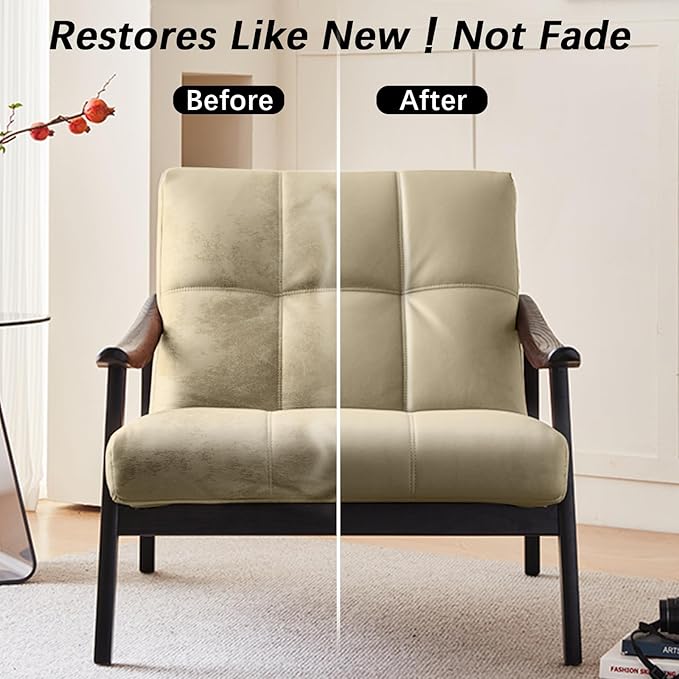Beige Leather Recoloring Balm, Leather Color Restorer Conditioner, Leather Repair Kits for Vinyl Furniture, Sofa, Car Seats, Shoes - Repair Leather Color on Faded & Scratched (Beige)