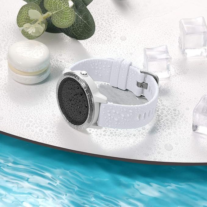 GEAK Compatible with Garmin Vivoactive 5 Watch Bands/Garmin Vivoactive 3 Watch Bands,20mm Silicone Band for Vivoactive 3 Music/Vivomove Sport,Forerunner 645/245 Music Smartwatch Women Men White