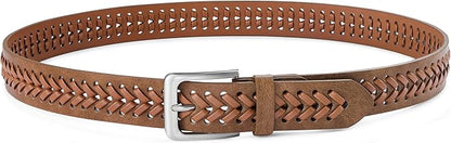 MILORDE Leather Braided Belts for Men, Handmade, Causal Woven Leather Jeans daily wear
