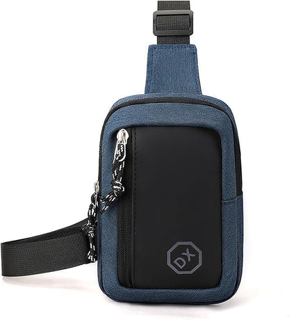 Long Keeper Mini Sling Bag - Women Men Vegan Leather Crossbody Phone Bag Waterproof Travel Running Chest Bag Casual Daypack