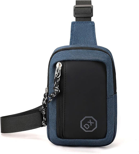 Long Keeper Mini Sling Bag - Women Men Vegan Leather Crossbody Phone Bag Waterproof Travel Running Chest Bag Casual Daypack