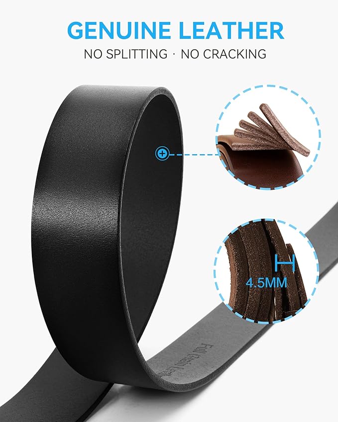 CHAOREN Ratchet Belts for Men - 1.5" Mens Belt Genuine Leather for Causual Jeans - Customizable Style, Versatile Fit