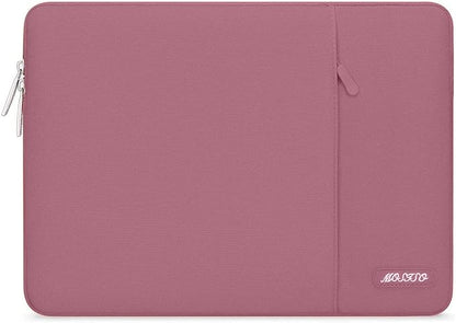 MOSISO Laptop Case 16 inch, 15-15.6 inch Laptop Sleeve Compatible with MacBook Pro 16 M5 M4 M3 M2 M1, HP Acer Dell Lenovo ASUS, Polyester Vertical Computer Sleeve Bag with Pocket, Dusty Rose