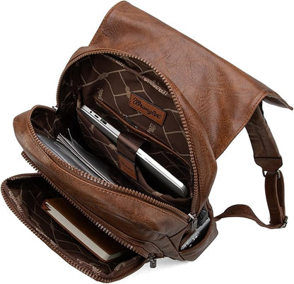 Montana West Wrangler Laptop Backpack with USB Charging Port, Vintage Travel Work College Bookbag for Women Men