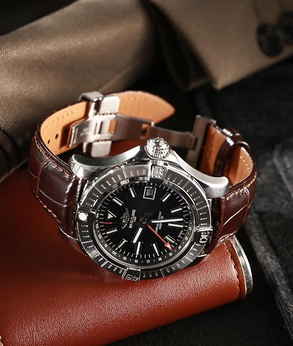 REZERO Leather Watch Bands for Men, Quick Release Watch Straps, Luxury Italian Alligator Grain Embossed Band Replacements 19mm 20mm 21mm 22mm