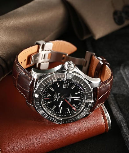 REZERO Leather Watch Bands for Men, Quick Release Watch Straps, Luxury Italian Alligator Grain Embossed Band Replacements 19mm 20mm 21mm 22mm