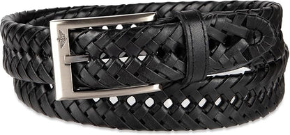 DOCKERS Men's Braided Leather Belt, Fully Adjustable Casual Strap for Everyday Wear