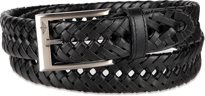 DOCKERS Men's Braided Leather Belt, Fully Adjustable Casual Strap for Everyday Wear