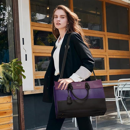 LOVEVOOK Laptop Tote Bag for Women, Work Totes Business Office Computer Briefcase with Clutch Purse