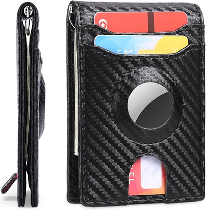 Wallets for Men Slim Leather Money Clip Mens - RFID Blocking Front Pocket Bifold Wallet Credit Card Holde