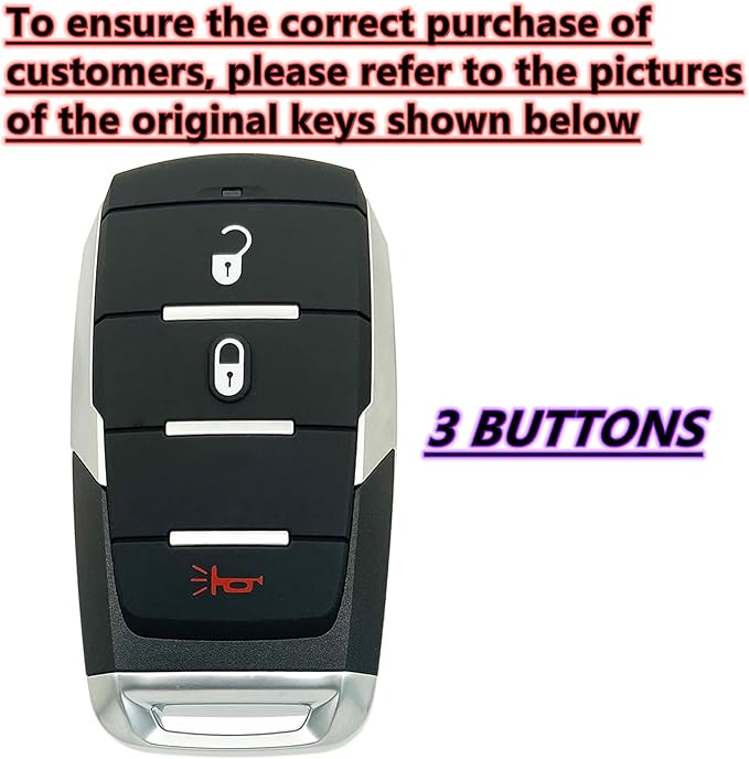 Key Protective Shell for RAM Key Fob Cover with Keychain Fit for RAM 1500 2500 3500 Smart Key Case Accessories (3-Button-Pink-Silver)