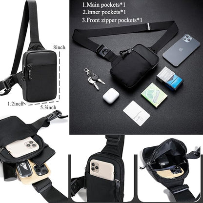 Mini Sling Bag for Men Crossbody,Small Chest Bag Casual Trendy Waterproof Lightweight Phone Crossover Daypack