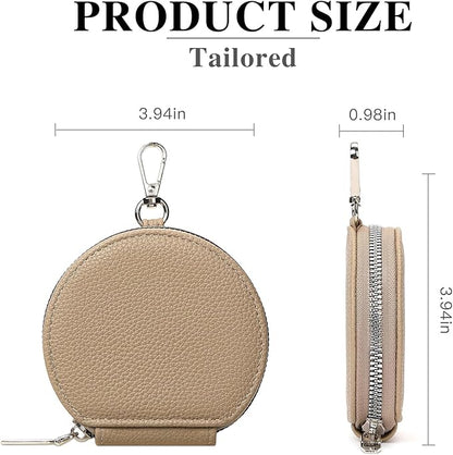 FALAN MULE Coin Purse Small Leather Pouch Wallet Round Zipper Change Pouch for Women