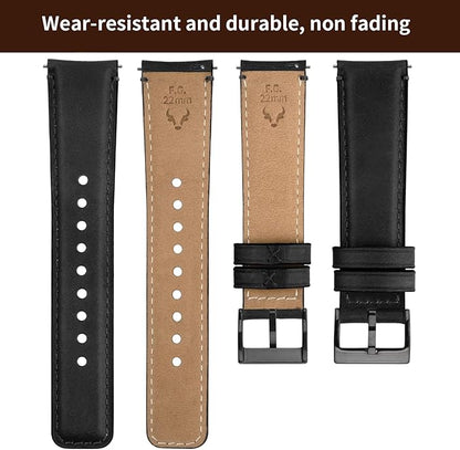 Fullmosa Watch Bands,18mm 19mm 20mm 22mm 24mm 26mm Quick Release Leather Watch Band Strap - Burnished Leather Watch Band Vintage Wristband