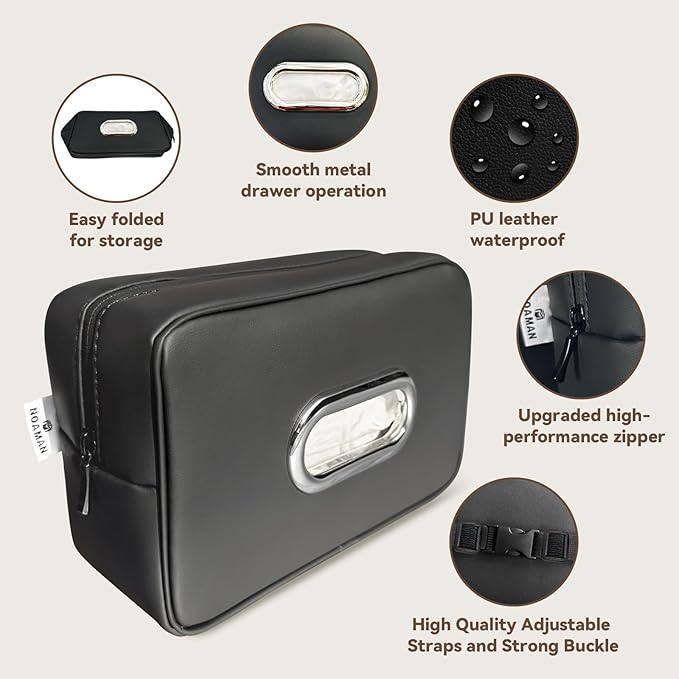 Noaman Upgraded 2 Pakc Large Car Tissue Holder PU Leather Tissues Box Cover Backseat Rectangular Napkin Holder for Car Fits for 120 Standard Kleenex Tissues Box for Car Organization Accessories Black