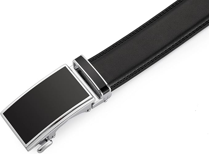 Lingli Men's Belt,Ratchet Dress Belt with Automatic Buckle Brown/Black-Trim to Fit-35mm wide