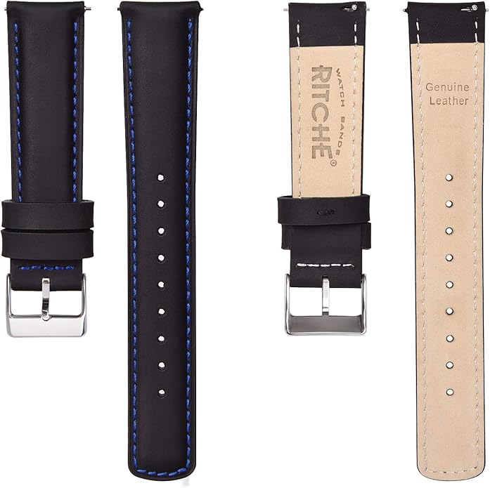 Ritche Christmas Gift Quick Release Leather Watch Bands Genuine Watch Straps for Men Women Top Grain Leather Watch Strap, White Elephant Gifts, Stocking Stuffers for Men, Father's Day gifts