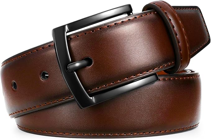 Men's Belt Genuine Leather Belt for Men Dress Casual Golf Jeans Pants 1 3/8"